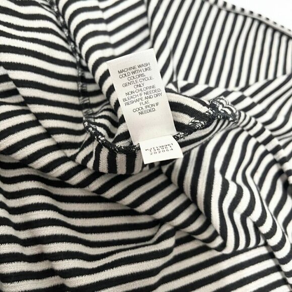 J JILL BLACK WEAREVER WHITE STRIPED STRETCH KNIT LONG CARDIGAN - L - Picture 10 of 10